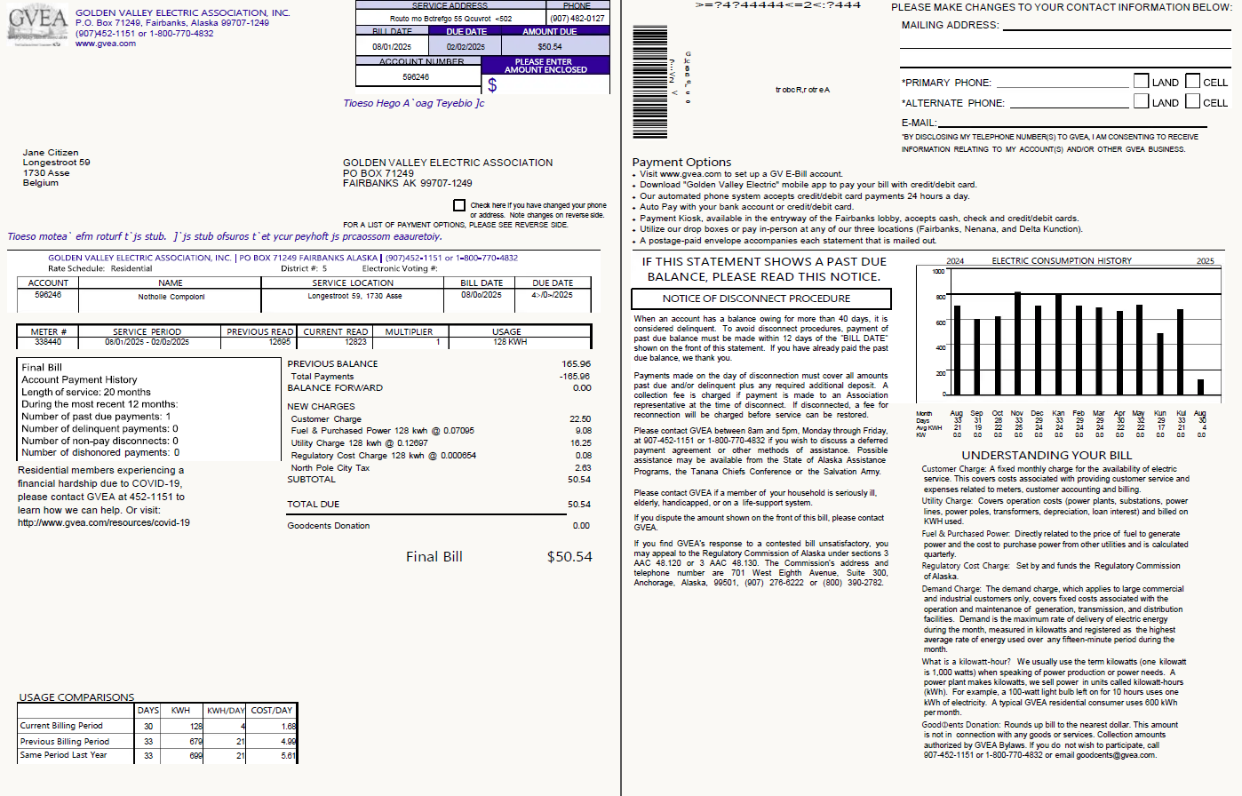  Minol USA business utility bill 